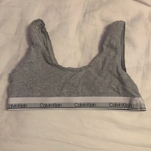 Grey Calvin Klein sports bra